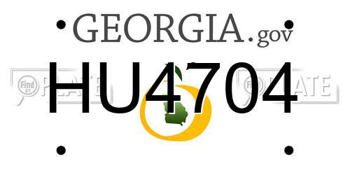 HU4704 Georgia License Plate