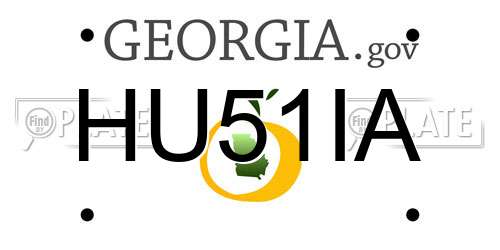 HU51IA Georgia License Plate