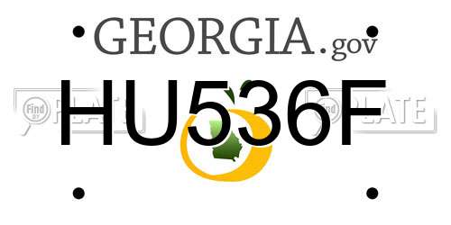 HU536F Georgia License Plate