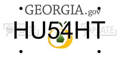 HU54HT Georgia License Plate