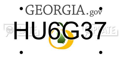 HU6G37 Georgia License Plate