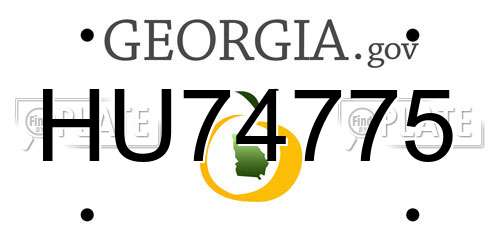 HU74775 Georgia License Plate