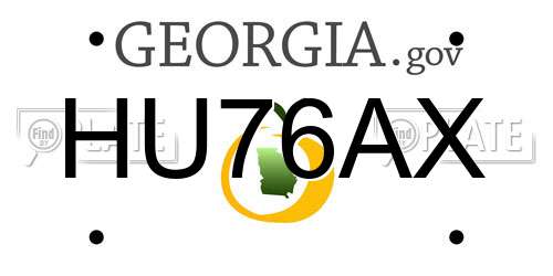 HU76AX Georgia License Plate