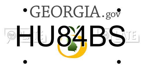 HU84BS Georgia License Plate