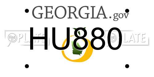 HU880 Georgia License Plate
