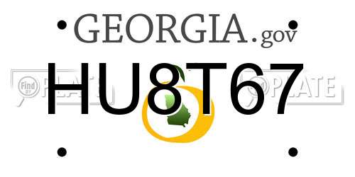HU8T67 Georgia License Plate