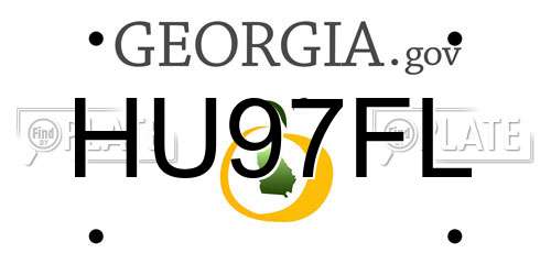 HU97FL Georgia License Plate