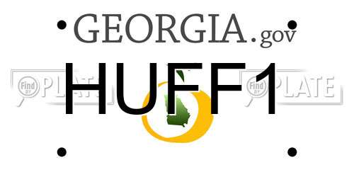 HUFF1 Georgia License Plate