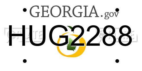 HUG2288 Georgia License Plate