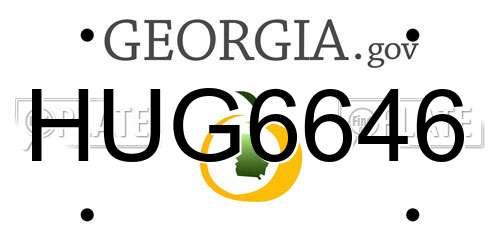 HUG6646 Georgia License Plate