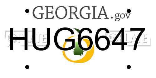 HUG6647 Georgia License Plate
