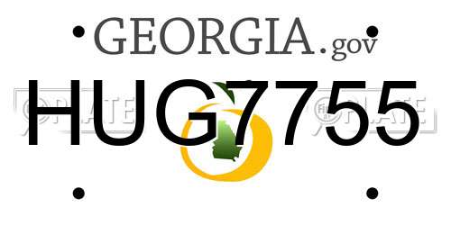 HUG7755 Georgia License Plate