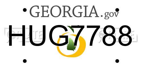 HUG7788 Georgia License Plate