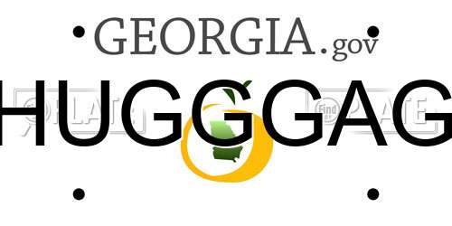 HUGGGAG Georgia License Plate