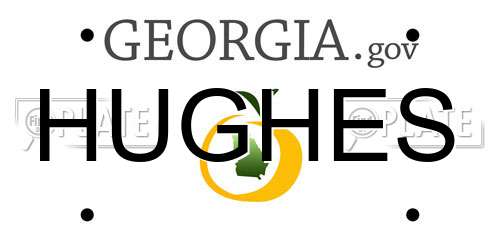 HUGHES Georgia License Plate