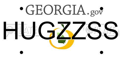 HUGZZSS Georgia License Plate