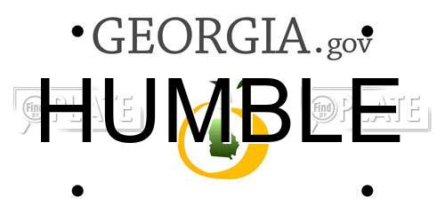 HUMBLE Georgia License Plate