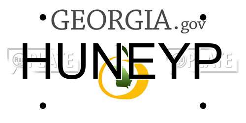 HUNEYP Georgia License Plate