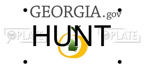 HUNT Georgia License Plate