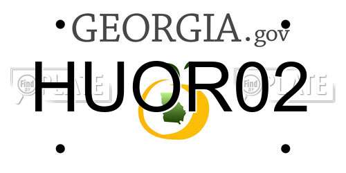 HUOR02 Georgia License Plate