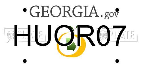 HUOR07 Georgia License Plate