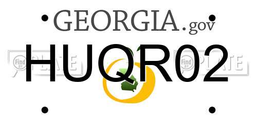 HUQR02 Georgia License Plate