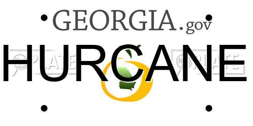 HURCANE Georgia License Plate