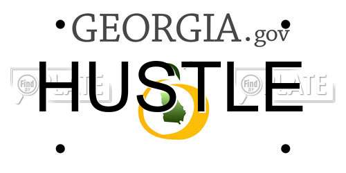 HUSTLE Georgia License Plate