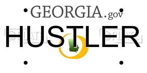 HUSTLER Georgia License Plate