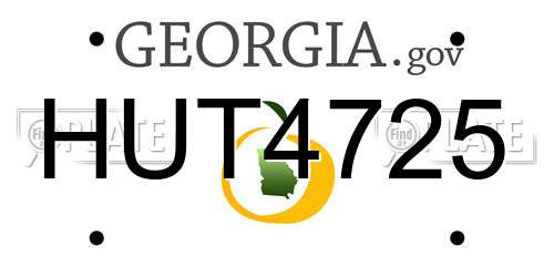 HUT4725 Georgia License Plate