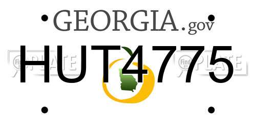 HUT4775 Georgia License Plate