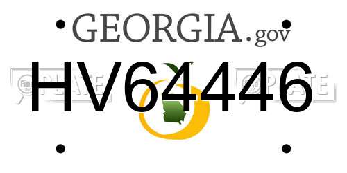 HV64446 Georgia License Plate