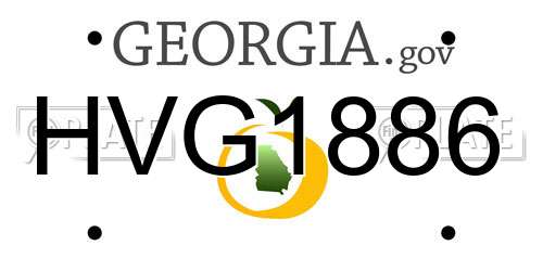 HVG1886 Georgia License Plate