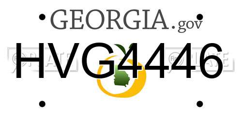 HVG4446 Georgia License Plate