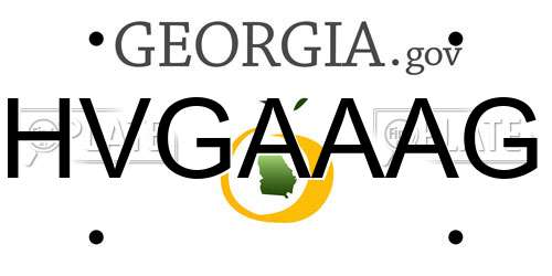 HVGAAAG Georgia License Plate