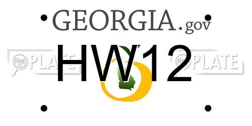 HW12 Georgia License Plate