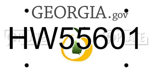 HW55601 Georgia License Plate