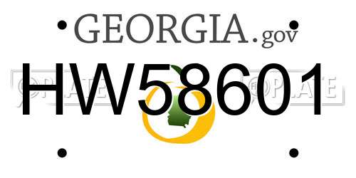 HW58601 Georgia License Plate