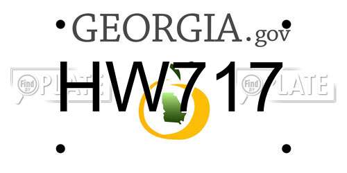 HW717 Georgia License Plate
