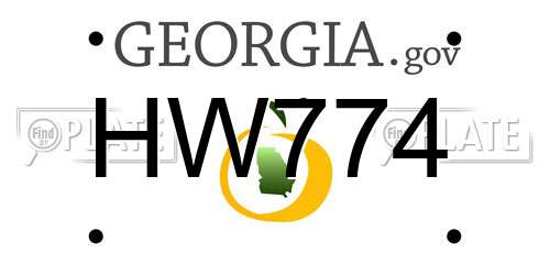 HW774 Georgia License Plate