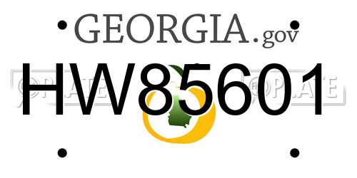 HW85601 Georgia License Plate