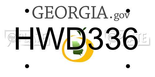 HWD336 Georgia License Plate