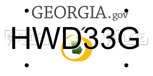HWD33G Georgia License Plate