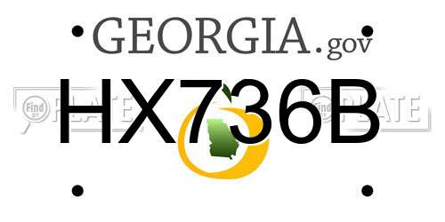 HX736B Georgia License Plate