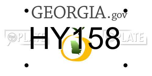 HY158 Georgia License Plate