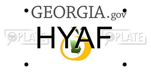 HYAF Georgia License Plate