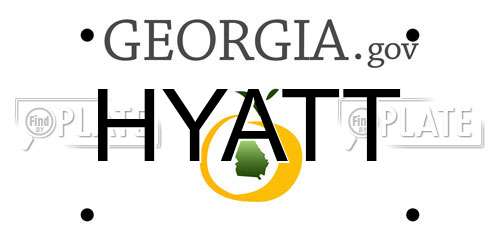HYATT Georgia License Plate