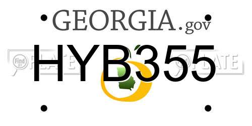 HYB355 Georgia License Plate