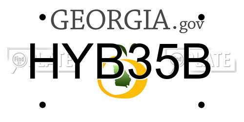 HYB35B Georgia License Plate