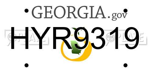 HYR9319 Georgia License Plate